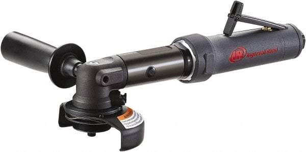 Ingersoll-Rand - 4" Wheel Diam, 13,500 RPM, Pneumatic Angle & Disc Grinder - 3/8-24 Spindle, 22 CFM, Rear Exhaust - Exact Tool & Supply