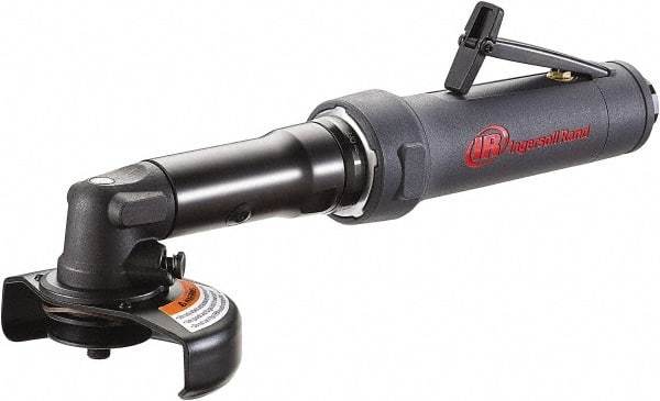 Ingersoll-Rand - 4" Wheel Diam, 14,500 RPM, Pneumatic Angle & Disc Grinder - 3/8-24 Spindle, 22 CFM, Rear Exhaust - Exact Tool & Supply