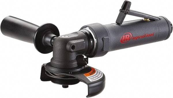 Ingersoll-Rand - 4" Wheel Diam, 13,500 RPM, Pneumatic Angle & Disc Grinder - 3/8-24 Spindle, 22 CFM, Rear Exhaust - Exact Tool & Supply