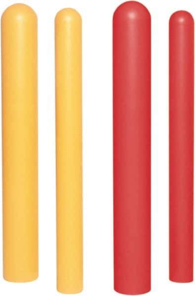 UltraTech - 6" Wide x 52" High, 6" Bollard Cover - Yellow, Polyethylene, Smooth Surface - Exact Tool & Supply