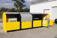 UltraTech - 75 Gal Sump, 9,000 Lb Capacity, 16 Drum, Polyethylene Spill Deck or Pallet - 136" Long x 64" Wide x 88" High, Liftable Fork, Drain Included, Low Profile, 2 x 2 Drum Configuration - Exact Tool & Supply