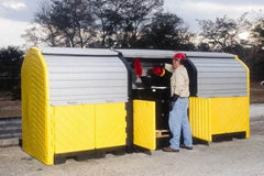 UltraTech - 75 Gal Sump, 9,000 Lb Capacity, 12 Drum, Polyethylene Spill Deck or Pallet - 136" Long x 64" Wide x 88" High, Liftable Fork, Low Profile, 2 x 2 Drum Configuration - Exact Tool & Supply