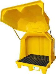 UltraTech - 66 Gal Sump, 6,000 Lb Capacity, 4 Drum, Polyethylene Spill Deck or Pallet - 58" Long x 54" Wide x 65" High, Liftable Fork, Drain Included, 2 x 2 Drum Configuration - Exact Tool & Supply