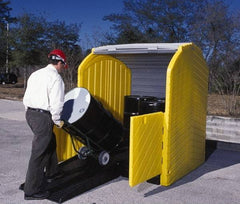 UltraTech - 75 Gal Sump, 9,000 Lb Capacity, 4 Drum, Polyethylene Spill Deck or Pallet - 69" Long x 65" Wide x 84" High, Liftable Fork, Low Profile, 2 x 2 Drum Configuration - Exact Tool & Supply