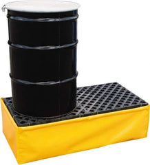 UltraTech - 66 Gal Sump, 1,200 Lb Capacity, 2 Drum, Polyethylene Spill Deck or Pallet - 56" Long x 25" Wide x 6" High, Liftable Fork, Inline Drum Configuration - Exact Tool & Supply