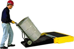 UltraTech - 66 Gal Sump, 4,500 Lb Capacity, 2 Drum, Polyethylene Spill Deck or Pallet - 66" Long x 40" Wide x 9" High, Liftable Fork, Drain Included, Low Profile, Inline Drum Configuration - Exact Tool & Supply