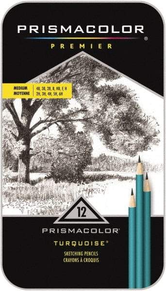 Prismacolor - 2B, 2H, 3B, 3H, 4B, 4H, 5H, 6H, B, F, H, HB Graphite Pencil - Graphite - Exact Tool & Supply