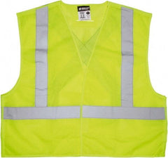 MCR Safety - Size XL High Visibility Lime Breakaway Vest - 25.4" Chest, ANSI 107-2015, Hook & Loop Closure, Polyester - Exact Tool & Supply