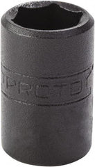 Proto - 7/16", 1/4" Drive, Standard Hand Socket - 6 Points, 7/8" OAL, Alloy Steel, Black Finish - Exact Tool & Supply