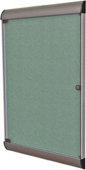 Ghent - 42.13" Wide x 27-3/4" High Enclosed Cork Bulletin Board - Vinyl, Black - Exact Tool & Supply