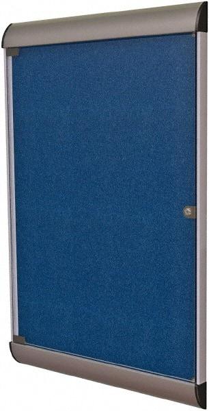 Ghent - 42.13" Wide x 27-3/4" High Enclosed Cork Bulletin Board - Vinyl, Caramel - Exact Tool & Supply