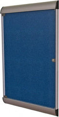 Ghent - 42.13" Wide x 27-3/4" High Enclosed Cork Bulletin Board - Vinyl, Caramel - Exact Tool & Supply