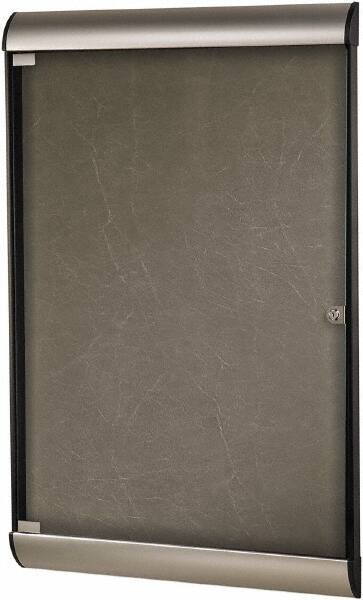 Ghent - 59.13" Wide x 36" High Enclosed Cork Bulletin Board - Natural Cork, Aluminum Frame - Exact Tool & Supply