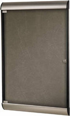 Ghent - 59.13" Wide x 36" High Enclosed Cork Bulletin Board - Natural Cork, Aluminum Frame - Exact Tool & Supply