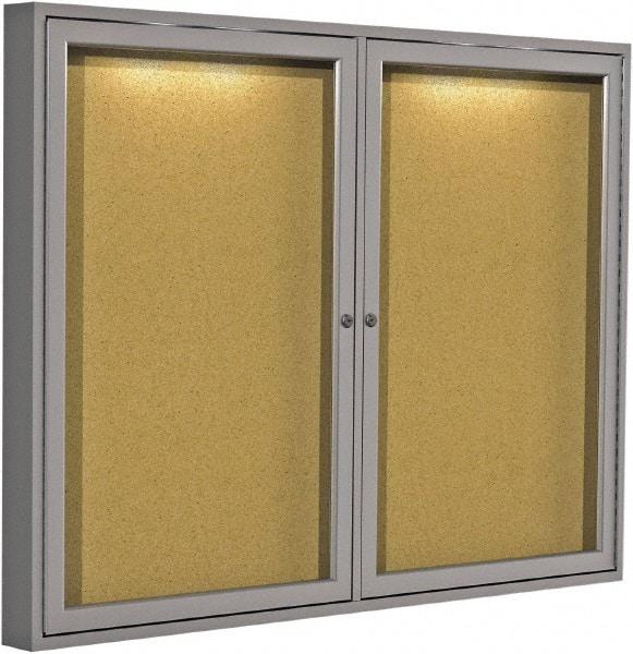 Ghent - 96-1/2" Wide x 48-1/2" High Open Cork Bulletin Board - Rubber, Tan Speckled - Exact Tool & Supply