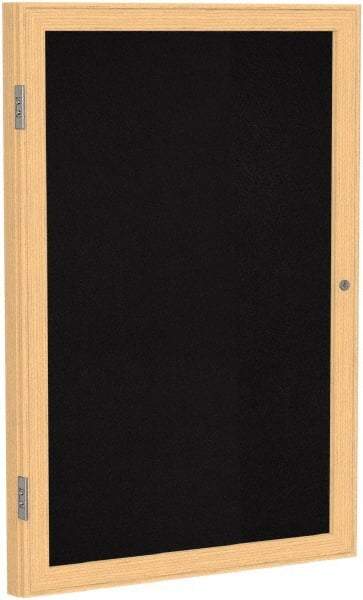 Ghent - 24" Wide x 18" High Enclosed Cork Bulletin Board - Rubber, Black - Exact Tool & Supply