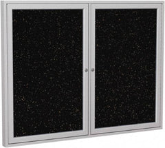 Ghent - 48" Wide x 36" High Enclosed Cork Bulletin Board - Rubber, Tan Speckled - Exact Tool & Supply
