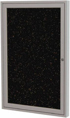 Ghent - 36" Wide x 30" High Enclosed Cork Bulletin Board - Rubber, Tan Speckled - Exact Tool & Supply