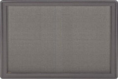 Ghent - 47" Wide x 34" High Enclosed Cork Bulletin Board - Fabric Covered, Black - Exact Tool & Supply