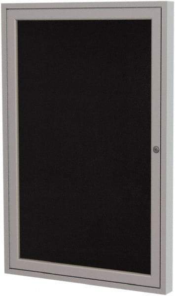 Ghent - 36" Wide x 30" High Enclosed Cork Bulletin Board - Rubber, Black - Exact Tool & Supply