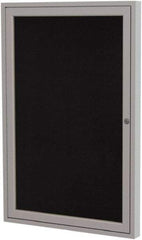 Ghent - 36" Wide x 24" High Enclosed Cork Bulletin Board - Rubber, Black - Exact Tool & Supply