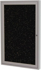 Ghent - 36" Wide x 24" High Enclosed Cork Bulletin Board - Rubber, Tan Speckled - Exact Tool & Supply