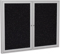 Ghent - 48" Wide x 36" High Enclosed Cork Bulletin Board - Rubber, Confetti (Color) - Exact Tool & Supply
