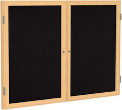 Ghent - 48" Wide x 36" High Enclosed Cork Bulletin Board - Rubber, Black - Exact Tool & Supply