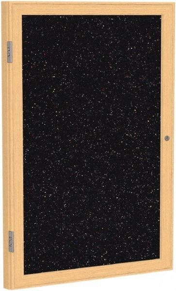 Ghent - 36" Wide x 30" High Enclosed Cork Bulletin Board - Rubber, Confetti (Color) - Exact Tool & Supply