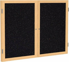 Ghent - 48" Wide x 36" High Enclosed Cork Bulletin Board - Rubber, Confetti (Color) - Exact Tool & Supply