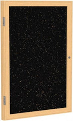 Ghent - 36" Wide x 24" High Enclosed Cork Bulletin Board - Rubber, Tan Speckled - Exact Tool & Supply