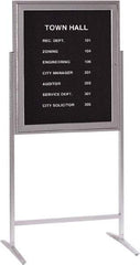 Ghent - 1 Door, 30 Inch Wide x 36 Inch High, Acrylic Enclosed Letter Board - Silver Satin - Exact Tool & Supply