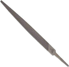 Anglo American - 10" Long, Bastard Cut, Warding American-Pattern File - Double Cut, 0.12" Overall Thickness, Tang - Exact Tool & Supply