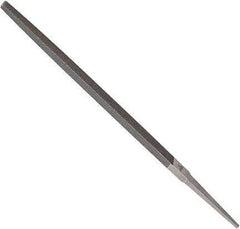 Anglo American - 10" Long, Bastard Cut, Square American-Pattern File - Double Cut, 0.37" Overall Thickness, Tang - Exact Tool & Supply