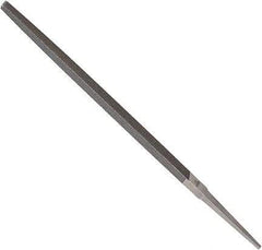Anglo American - 10" Long, Second Cut, Square American-Pattern File - Double Cut, 0.37" Overall Thickness, Tang - Exact Tool & Supply