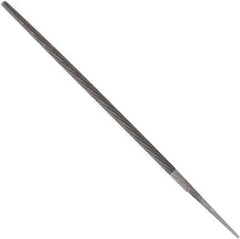 Anglo American - 10" Long, Bastard Cut, Round American-Pattern File - Double Cut, 0.37" Overall Thickness, Tang - Exact Tool & Supply