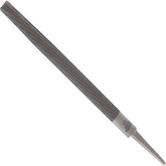 Anglo American - 10" Long, Second Cut, Half Round American-Pattern File - Double Cut, 0.28" Overall Thickness, Tang - Exact Tool & Supply