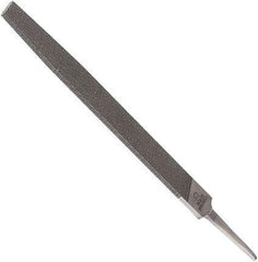 Anglo American - 10" Long, Second Cut, Triangle American-Pattern File - Double Cut, 0.67" Overall Thickness, Tang - Exact Tool & Supply