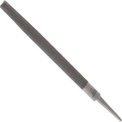 Anglo American - 12" Long, Bastard Cut, Half Round American-Pattern File - Double Cut, 0.32" Overall Thickness, Tang - Exact Tool & Supply