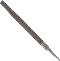 Anglo American - 12" Long, Second Cut, Half Round American-Pattern File - Double Cut, 0.32" Overall Thickness, Tang - Exact Tool & Supply