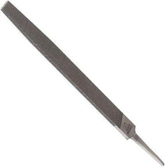 Anglo American - 12" Long, Second Cut, Flat American-Pattern File - Double Cut, 0.26" Overall Thickness, Tang - Exact Tool & Supply