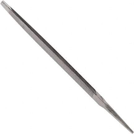 Anglo American - 8" Long, Bastard Cut, Taper American-Pattern File - Single Cut, 0.39" Overall Thickness, Tang - Exact Tool & Supply