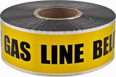 PRO-SAFE - Caution: Buried Gas Line Below, Detectable Underground Tape - 1,000 Ft. Long x 3 Inch Wide Roll, Polyethylene on Aluminum, 5 mil Thick, Yellow - Exact Tool & Supply