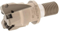 Walter - 21° Lead Angle, 1-1/4" Max Cut Diam, 0.793" Min Cut Diam, 0.039" Max Depth of Cut, Indexable Chamfer & Angle End Mill - 3 Inserts, P23696 Insert Style, 69.01mm OAL, Through Coolant, Threaded Shank - Exact Tool & Supply
