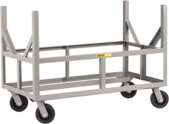 Little Giant - 3,000 Lb Capacity Steel Bar Cradle Truck - Steel Deck, 24" OAW, 0" Platform Length, Phenolic Casters - Exact Tool & Supply