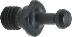 Parlec - BT30 Taper, M12x1.75 Thread, 45° Angle Radius, Standard Retention Knob - 1.42" OAL, 0.393" Knob Diam, 0.787" from Knob to Flange - Exact Tool & Supply