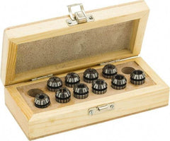 Parlec - 10 Piece, 1/8" to 13/32" Capacity, ER Collet Set - 0.0002" TIR, Series ER16 - Exact Tool & Supply