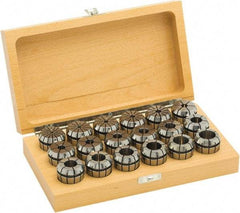 Parlec - 18 Piece, 3mm to 20mm Capacity, ER Collet Set - 0.0002" TIR, Increments of 0.0394", Series ER32 - Exact Tool & Supply