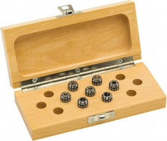 Parlec - 7 Piece, 1/16" to 1/4" Capacity, ER Collet Set - 0.0002" TIR, Series ER11 - Exact Tool & Supply