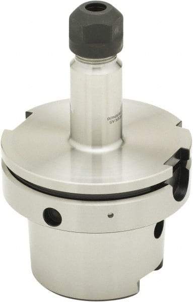 Parlec - 0.5mm to 10mm Capacity, 6.52" Projection, HSK100A Hollow Taper, ER16 Collet Chuck - 0.0002" TIR, Through-Spindle - Exact Tool & Supply